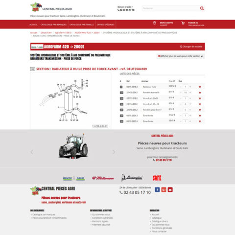 Central Pièces Agri – Site E-Commerce connecté à Sage Apinégoce avec Alliastore passerelle de synchronisation eCommerce